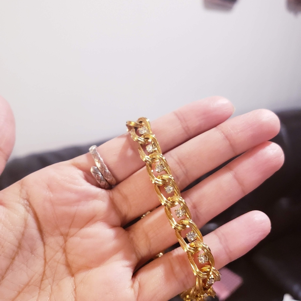 Golden crystal vintage bracelet